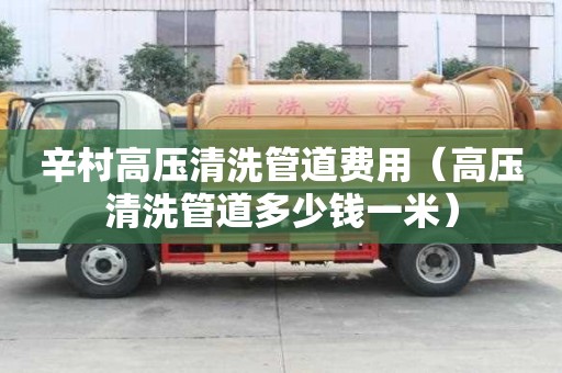 辛村高压清洗管道费用（高压清洗管道多少钱一米）