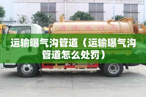 运输曝气沟管道（运输曝气沟管道怎么处罚）