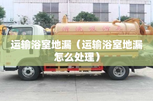 运输浴室地漏（运输浴室地漏怎么处理）