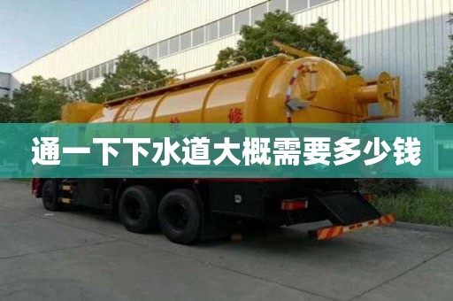 通一下下水道大概需要多少钱