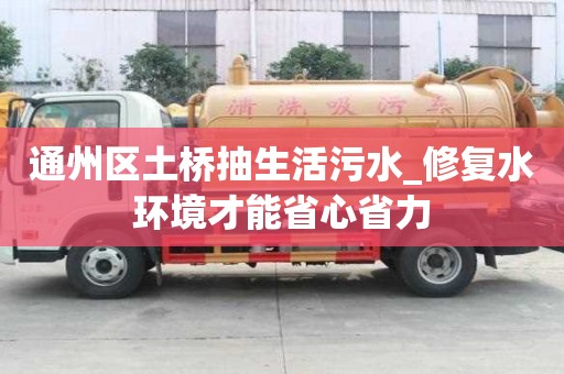 通州区土桥抽生活污水_修复水环境才能省心省力
