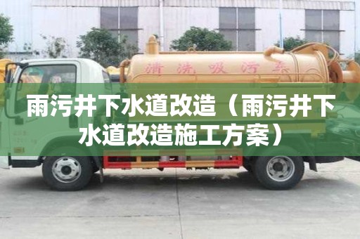 雨污井下水道改造（雨污井下水道改造施工方案）