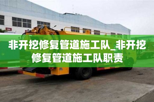非开挖修复管道施工队_非开挖修复管道施工队职责