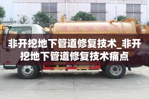 非开挖地下管道修复技术_非开挖地下管道修复技术痛点