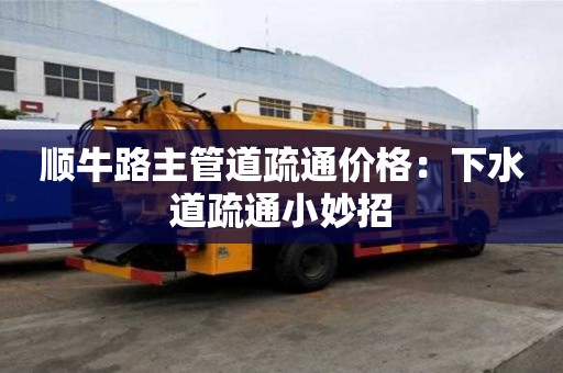 顺牛路主管道疏通价格：下水道疏通小妙招