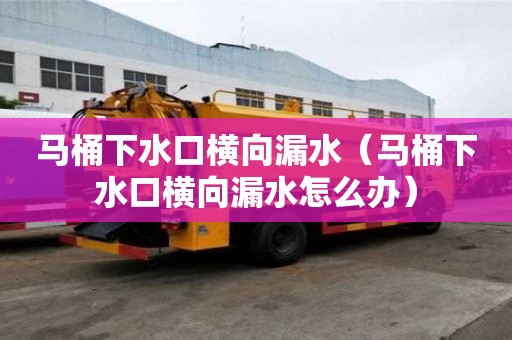 马桶下水口横向漏水（马桶下水口横向漏水怎么办）