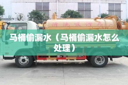 马桶偷漏水（马桶偷漏水怎么处理）
