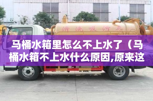 马桶水箱里怎么不上水了（马桶水箱不上水什么原因,原来这么简单,来晚了）