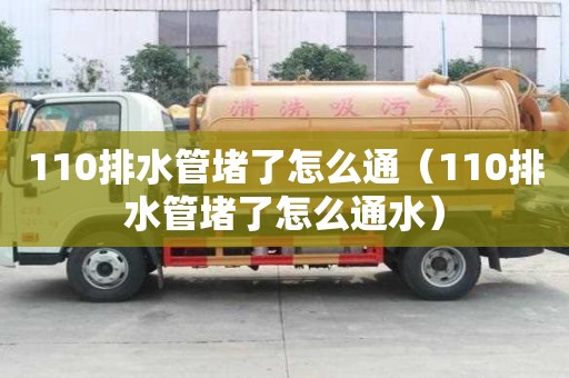 110排水管堵了怎么通（110排水管堵了怎么通水）